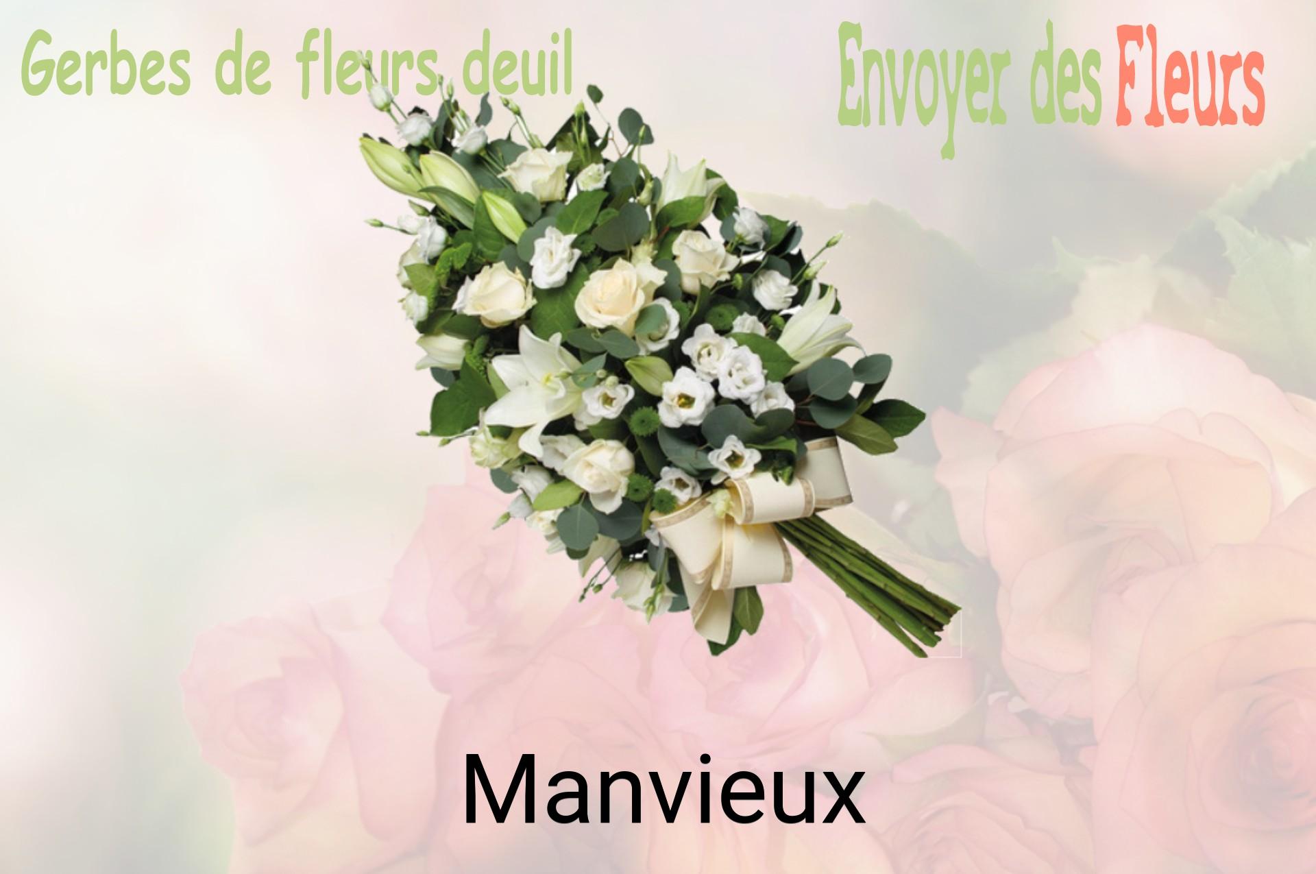 Gerbe de fleurs de deuil livrée à Manvieux